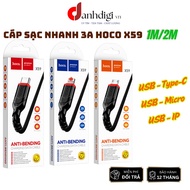 Hoco X59 USB-L/USB-Type-C/USB-Micro fast charging cable, anti-break parachute cord, fast charging, d