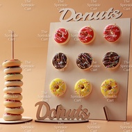 Wooden Donuts Wall Display Stand Holder Donut Sweets Doughnut Rack for Party Birthday Wedding Donut 
