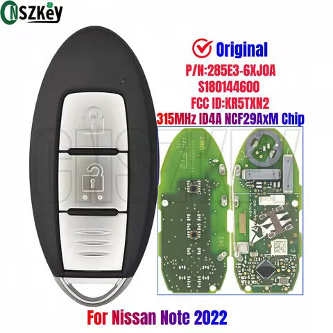 CNSZKey FCCID: KR5TXN2 S180144600 P/N:285E3-6XJ0A Original Smart Remote Car Key For Nissan Note 2022
