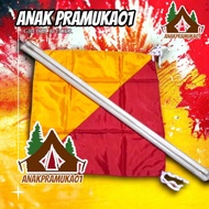 Semaphore flag + pair of sticks
