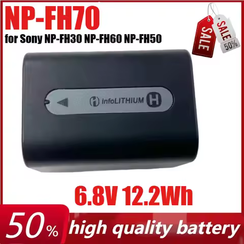 NP-FH70 6.8V 12.2Wh Camera Battery for Sony NP-FH30 NP-FH60 NP-FH50 NP-FH40 DCR DVD308 SR200 SR300 H
