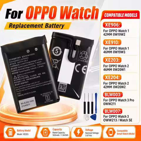 Smart Watch Replacement Battery BLW007 BLW003 For OPPO Watch 41mm XE906 42mm XE204 XE203 Watch 3 Pro