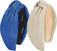 BEGOOD Headbands for Women Glitter Knotted Wide Headbands Fashion Womens Knot Hairbands Sparkly Turb
