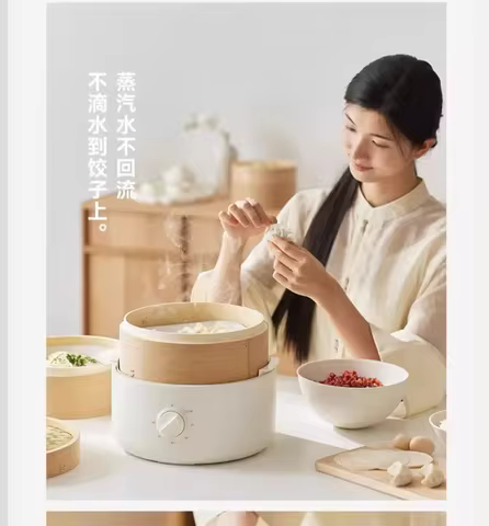 220V olayks electric steamer bamboo basket multifunctional for home breakfast buns dumplings CBC