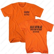 Alcatraz Psycho Ward T-Shirt For Prisoners Halloween Orange Costume Men Casual Cotton Clothing
