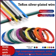 Teflon high-temperature silver plated wire 30 28awg 0.2 0.5 square headphone audio wire Teflon silve