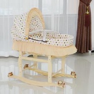 嬰兒床嬰兒提籃搖籃床中床睡籃木架帶輪子送蚊帳