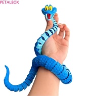 PETALBOX​ Articulated Poseable Snake, 3D Printed Zootropolis Blue Snake, Cartoon Snake Gary Snake St