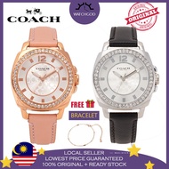 [100% Original & Free Bracelet] Coach Mini Boyfriend Leather Ladies Women Watches Jam Tangan Wanita 