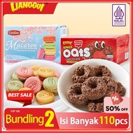 [Quality seller] Lianggui HALAL Macaron Biscuits 300g/60pcs Oat Ring Chocolate 300g/50pcs Delicious 