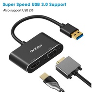 OTN-5201B USB 3.0 to HDMI VGA digital video adapter AV Converter Support 2K for Displayer Projector