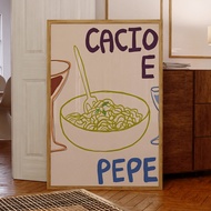 Modern Cacio E Pepe Spaghetti Bolognese Wall Art Prints Canvas Painting Poster Picture For Living Ro