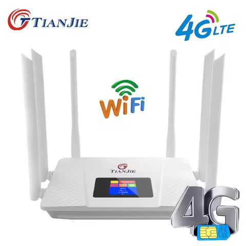 WiFi unlock 4G LTE modem router with SIM card slot, 150Mbps WiFi, LTE, 5dBi high gain antenna, plug 