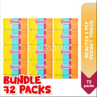 Beautex 3 Ply Pocket Tissue, 72 Packs