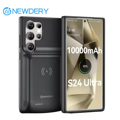 NEWDERY Battery Case for Samsung S24 Ultra Portable Rechargeable Charger Case Battery Pack Wireless 