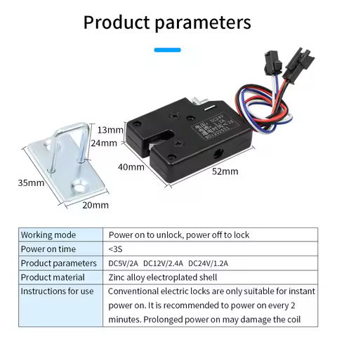 Electric Lock DC 5V/DC 12V/DC 24V Mini Small Size Solenoid Electromagnetic Electric Control Express 