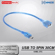 WINTECH 5 Pin To USB Female OTG Cable 30cm | USB Female Cable 5 PIN OTG 30cm - USB 5 PIN OTG 30cm