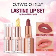 O.TWO.O 2pcs Lipstick Set Moisturizing Color-Changing Lip Balm + Waterproof Matte Lipstick