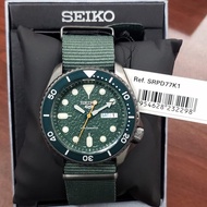 Seiko 5 Sports Superman SRPD77K1 Automatic 100M Green Dial Hard Coating Case Green Nylon Strap Men's Watch (ONE 1-Year Seiko International Manufacturer Warranty)