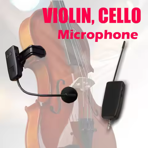 2.4G Wireless Violin Cello Guitar Microphone System Clips over Instrument Receiver Transmitter 2.4G 