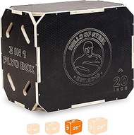 Bells of Steel 3-in-1 Anti-Slip Wood Plyo Box - Commercial and Home Gym - Use for Box Jumps, Squats, Step-Ups, Knee-ups - 400 lb Capacity Plyometric Jump Box