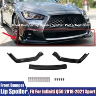 High Quality PP Front Bumper Lip Spoiler Splitter Protection Trim Fit For Infiniti Q50 2018 2019 202