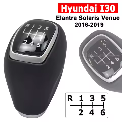 Gear Shift Knob Genuine Leather 6MT 43711F2300 For Hyundai Tucson TL 17-20 Elantra AD Solaris Accent