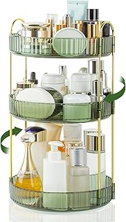 Boxalls Make up Organiser 360° Rotating, 3 Tier Large Capacity Bathroom Organizer, Cosmetics Vanity