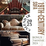 19th-century Sofa Calendar 2025: 15 Months From Oct 2024 to December 2025 for Organizing & Planning