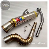 Nlk pipe canister 51mm muffler +big elbow himount wave,xrm,fury 125/110/100 daeng pipe/CHA RAMA aun.