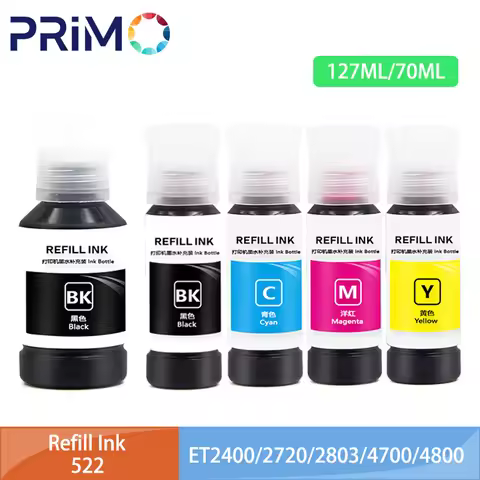 522 T522 Refill Dye Ink Bottles Replacement For Epson 522 ET2400 ET2700 ET2720 ET2750 ET2800 ET2803 
