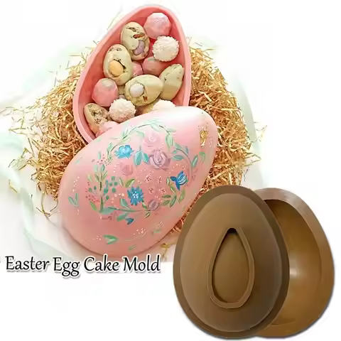 1pcs Easter Egg Shaped Silicone Chocolate Mold DIY Baking Pudding Mousse Chocolate Cake Mould Pastry