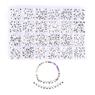 Hot Sale New All-match DIY Beads Set Box Acrylic 26 Letter Beads Round Beads Square Beads Bracelet P