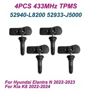 4PCS 52940-L8200 52933-J5000 433MHz Car TPMS Sensor For Hyundai Elantra N 2022-2023 Kia K8 2022-2024