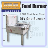 Stainless Steel 1 One Burner Food Court Burner Periuk Gas Stove Buffet Kitchen Satu Dapur Warung Sin