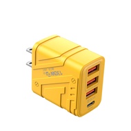 130W GaN 3USB+1PD หัวชาร์จ+สายเคเบิลข้อมูล 6A PD20W/QC3.0 ชาร์จเร็ว Type-c/PD/Lightning/Micro/C ถึง