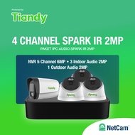 TIANDY CCTV AUDIO PACKAGE INDOOR OUTDOOR 4/8/16 CHANNEL 2MP SPARK SERIES TC-R3105/10/20 & TC-C32XN/T