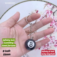 (wikacharms) infinity 8 ball lucky keychain