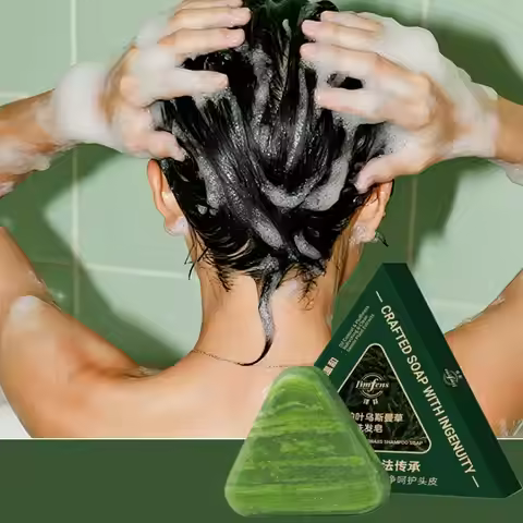 Cypress Leaf Usman Grass Shampoo Soap Bar Oil Control Clean Itchy Scalp Relief Hair Smoothing Volumi