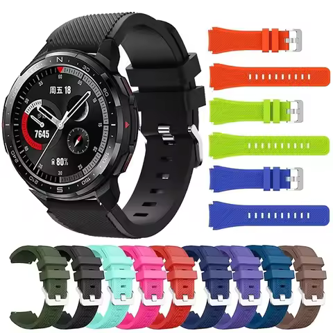 22mm Silicone Strap For Honor Watch GS Pro/GS 3/GS 3i Sport Bracelet Correa Magic Watch 2 46mm Band 