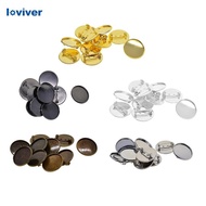 [Loviver] 10Pcs 25mm Brooch Making Blank Cabochon Bezel Setting Trays for Badge Black