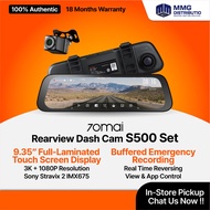70mai Rearview Dash Cam S500 Set | 9.35 inch 3K HDR Video | Emergency Recording | App Control | RC13