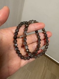 黑金骨幹手串手鏈 6mm Black Sun Stone Bracelet,bracelets,ring,rings,pendant,pendants,necklace,necklaces  白水晶，