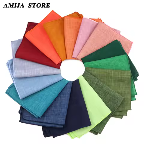27Colors Solid Cotton Handkerchief For Man Shirt Accessories Orange Coral Wedding Party Daily Suit P