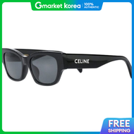 Luxury Celine Cl40197U 01A Logo Monochrome 01 Sunglasses Black