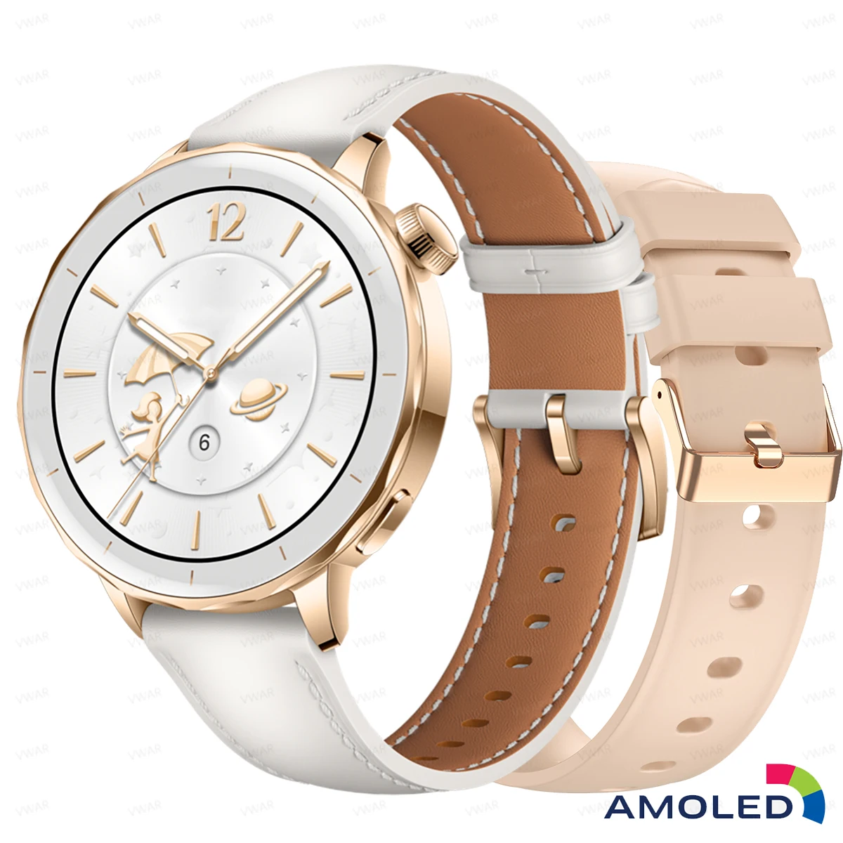 Zeallion Women Smartwatch HD AMOLED 4GB Memory Player APP Store Chat GPT Reply AI Assistant GPS Traj