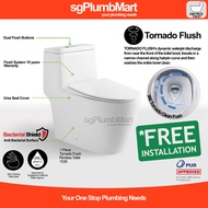 sgPlumbMart Tornado Flush Rimless 1-Piece Toilet Bowl One Piece