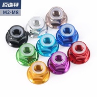 Multicolor Aluminum Alloy Flange Nut Nylon Ring Self-Locking Screw Cap Locking Anti-Locking Nut M2M3