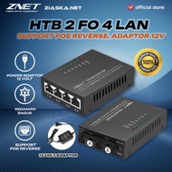 HTB POE Media Converter 2 FO 4 LAN 12 VOLT Support POE REVERSE