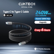 CUKTECH 240W 6A Braided Magnetic Cable Type-C to Type-C Fast Charging Cable Xiaomi 120W PD3.1 Superc